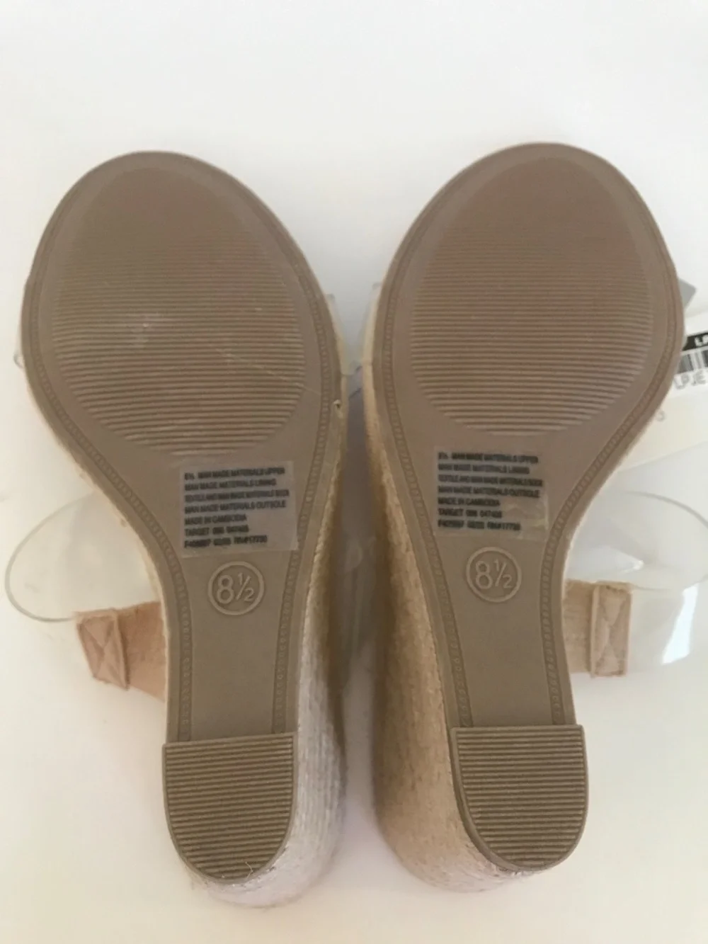 A NEW DAY Ansel Double Band Open Toe Wedge Espadrille Heels Women’s Size 8.5 NWT
